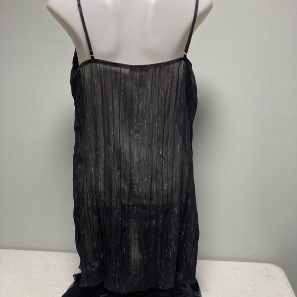 Meghan Holland Intimates Black & Gold XL Slip Dress Nightie Gown - Picture 2 of 3
